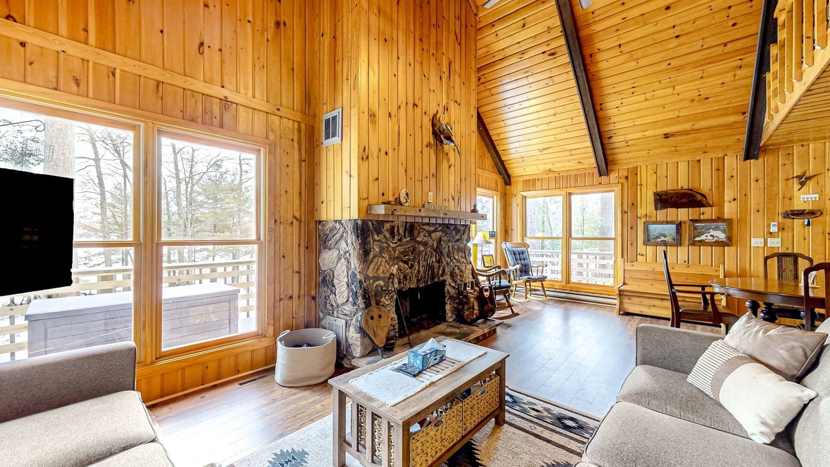 Lac du Flambeau Cottage | Lakefront dog-friendly retreat with sauna, dock, canoe, paddle board, & firepit