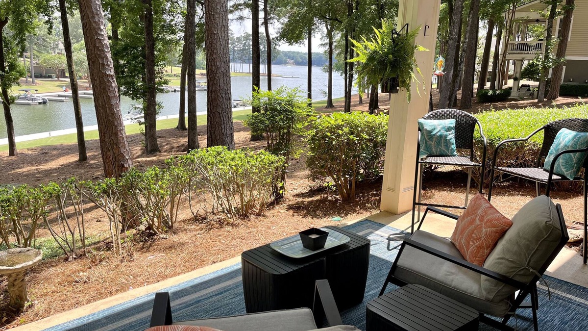 Lake Oconee Condo | Lakefront Getaway "Right There" on the water in Reynolds community 2 bed/2 bath