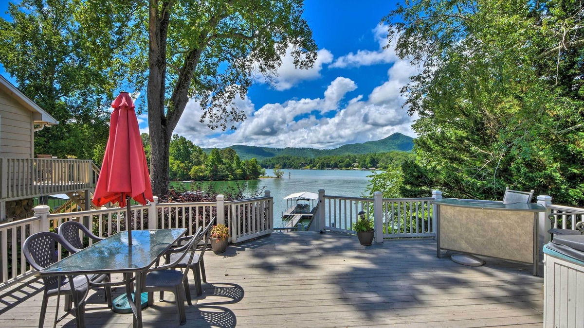 Hiawassee House | Lakefront Hiawassee Home w/Boat Dock & Hot Tub!