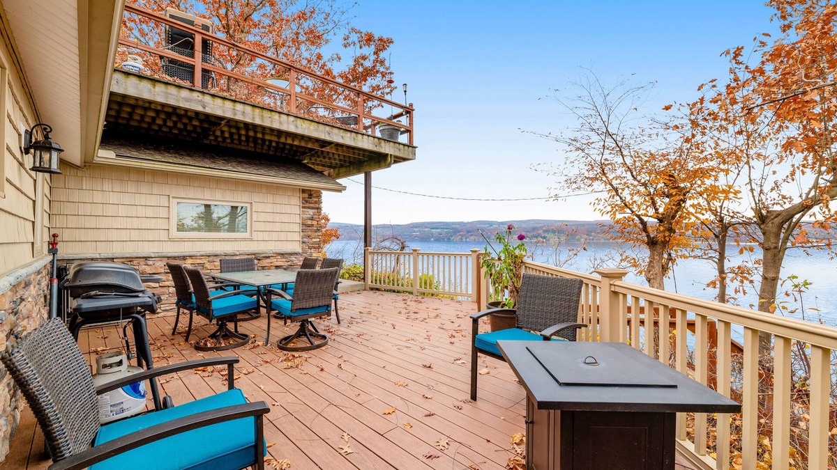 Rushville House | Lakefront home near golf with deck & two firepits - close to attractions