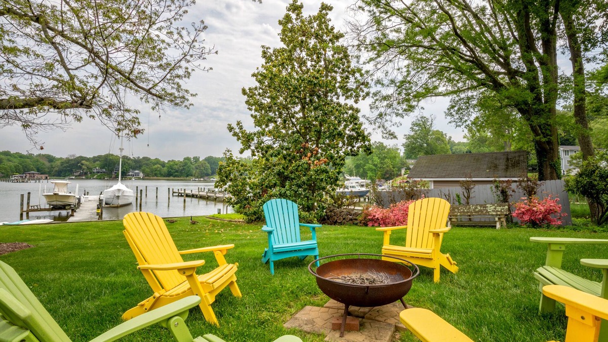 Annapolis House | Lakefront home with private dock, deck, hot tub, firepit, Ping-Pong, large yard