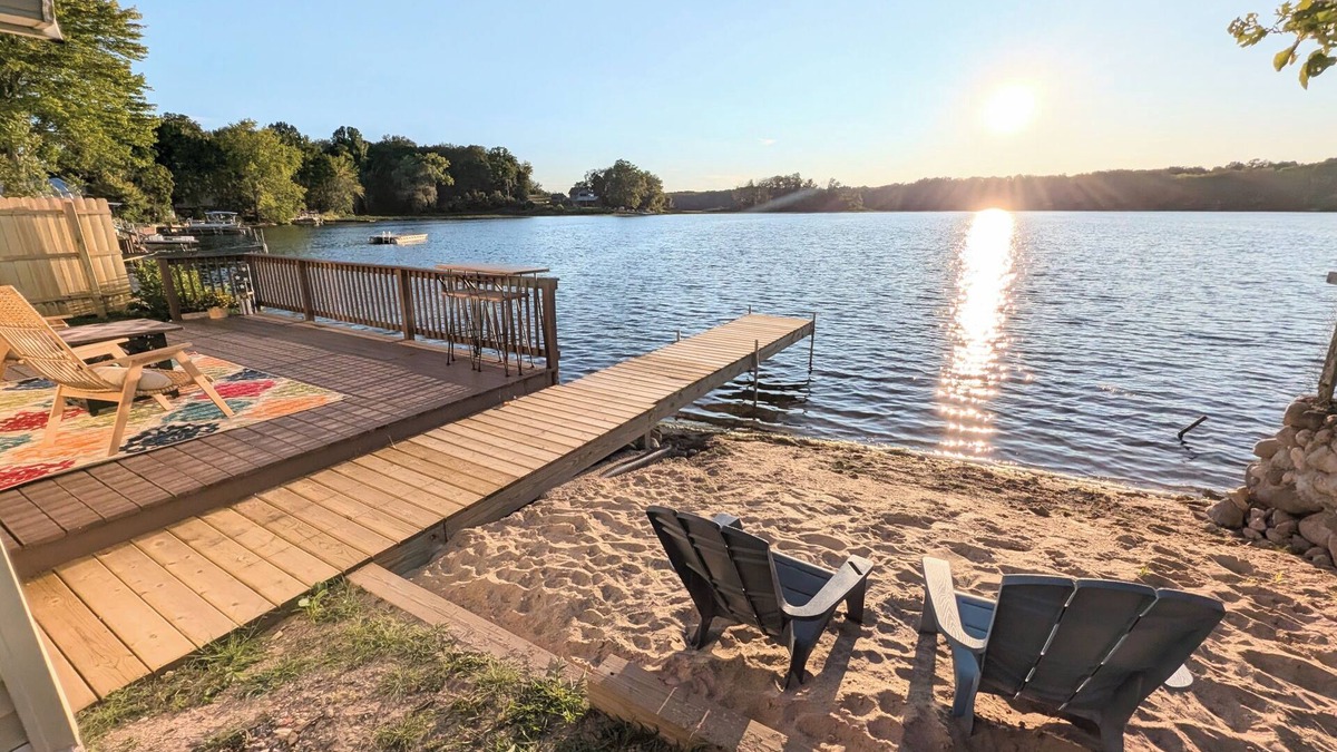 Cloverdale House | Lakefront Home with Sunsets, Dock, and Deck! Dogs Stay Free!