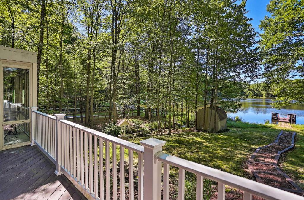 Milford House | Lakefront Milford Home with Pvt Dock and Hot Tub!