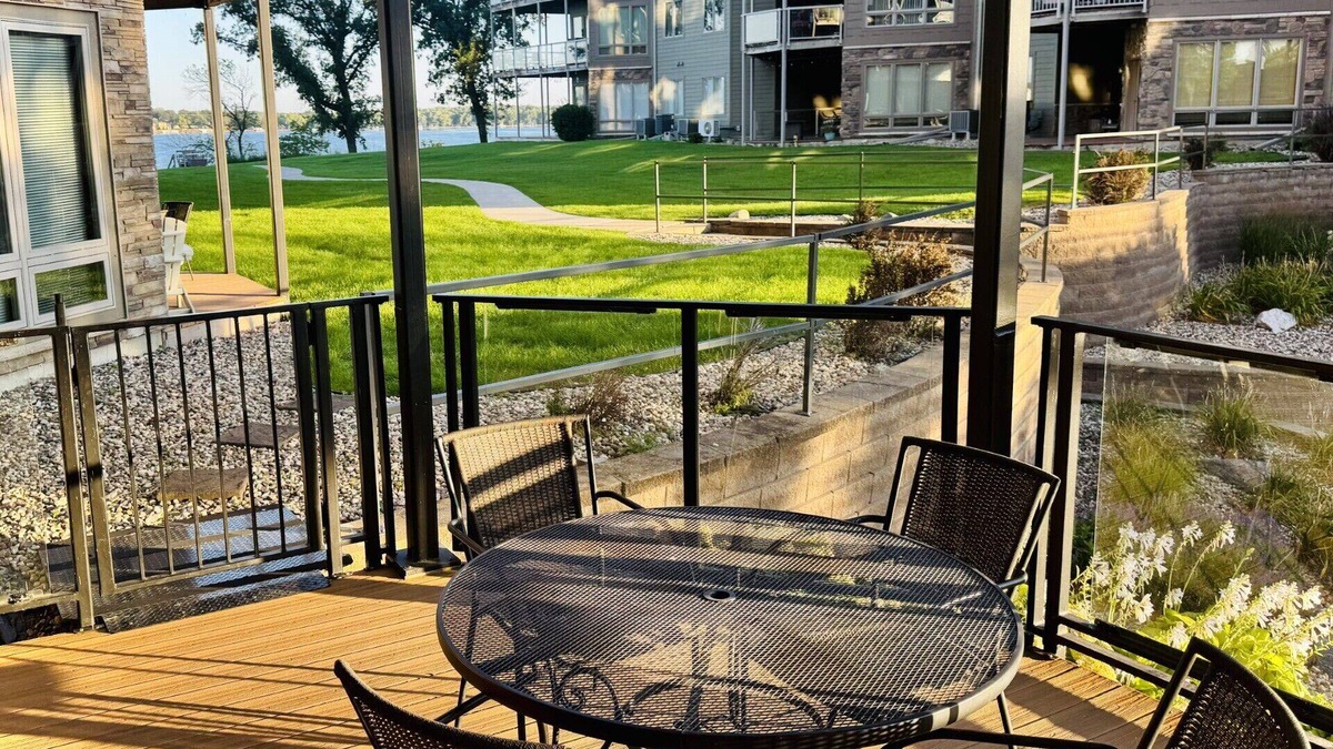 Arnolds Park Condo | Lakefront Okoboji Condo at Bridges Bay! Coronado Condo #100. Sleeps 10.