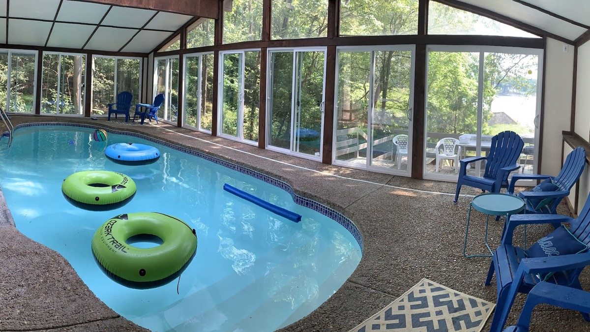 Marion House | Lakefront property with private heated indoor pool and hot tub!
