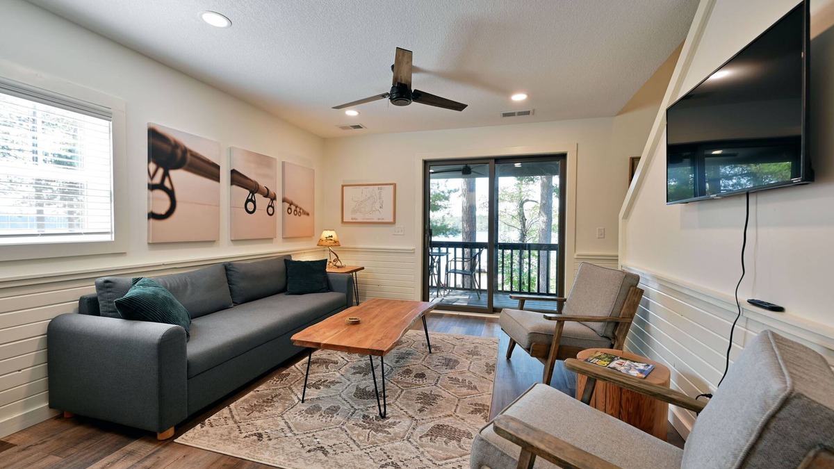 Webb Lake Condo | Lakeside Kayaking Bear Condo: Beach, Sauna, Club Room, Private Balcony