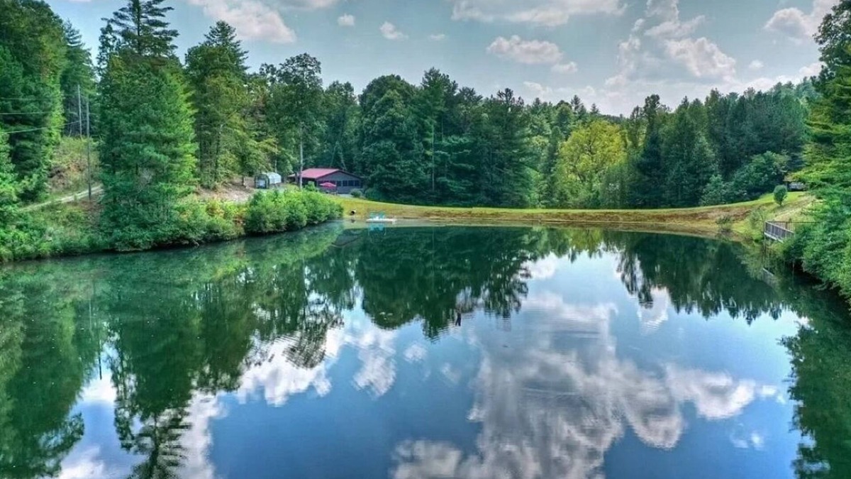 Ellijay Cabin | Lakeside Retreat: Explore 35 Acres and Private Lake! Hot tub Adjoining home for6