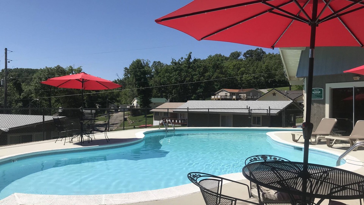 Sunrise Beach Cabin | Lakeview Escape-2 BR Lakefront cabin w/2 pools, playground, boat ramp & dock