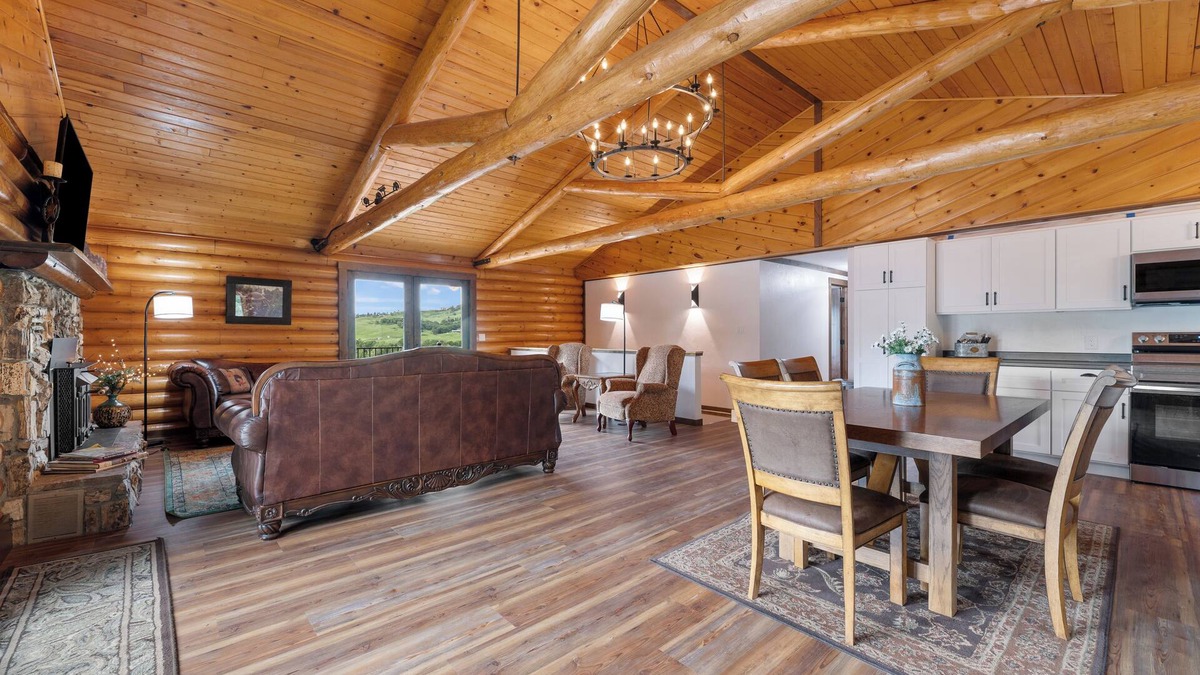 Whitewood Cabin | Large Log Home Overlooking Creek!