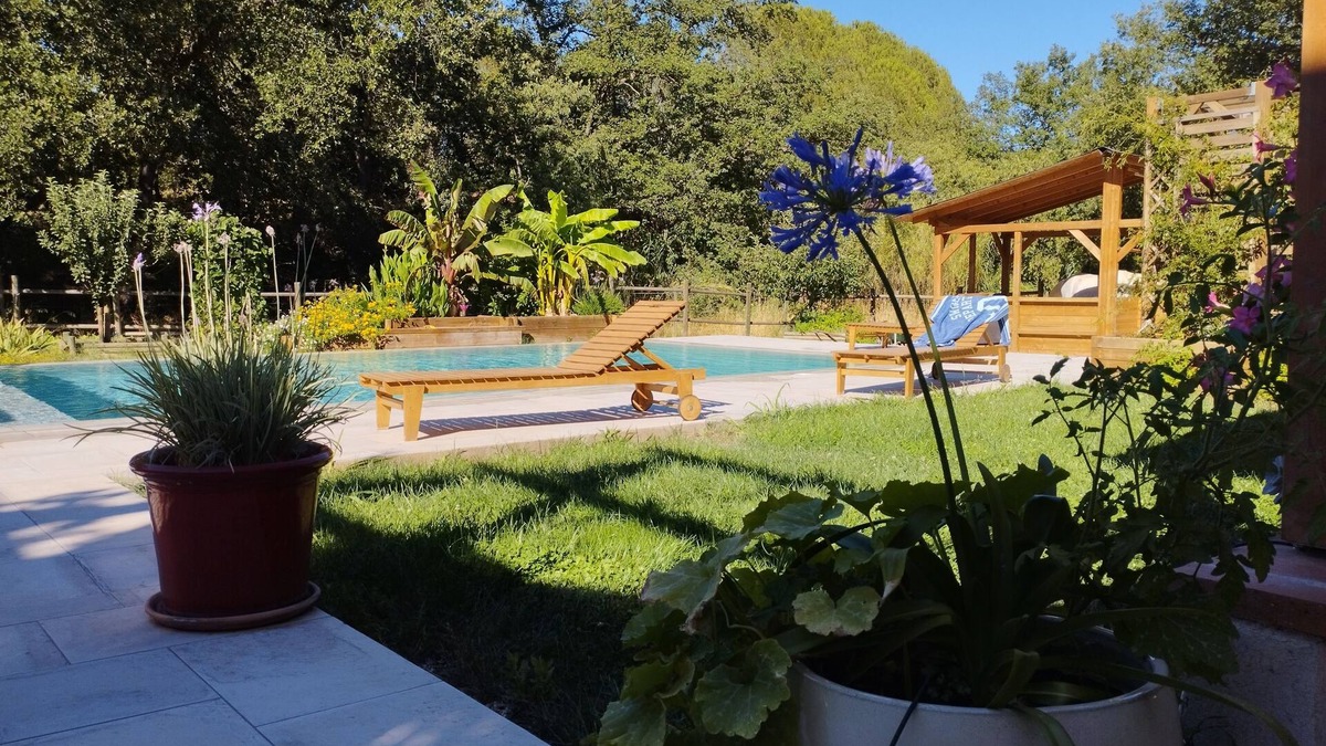 Pollestres Villa | Large Pool under oaks