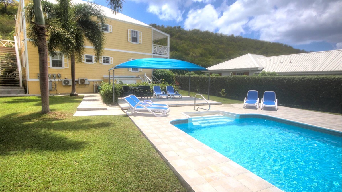 Jolly Harbour Apartment | Large Swimming Pool, Garden and Sea Views