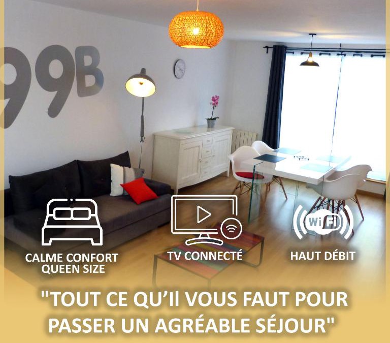 Hallennes-lez-Haubourdin Apartment | le 99B Modern apartment queen size bed connected TV