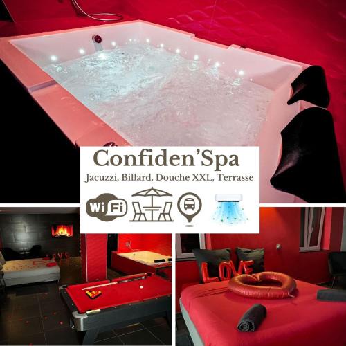 Hoenheim Apartment | Le Confiden'spa Loft 55m2 Jacuzzi - Billard - Cheminée - Terrasse