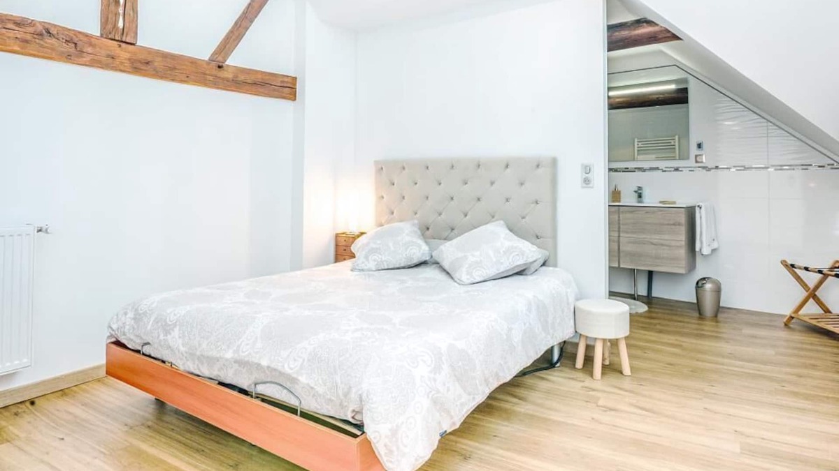 Le Mesnil-sur-Oger Apartment | Le Edouard" luxury suite with relaxation area and sauna, outdoor area and vaulted cellar