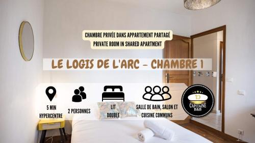 Troyes Apartment | Le Logis de l'Arc - Chambre 1 - 5min Hypercentre
