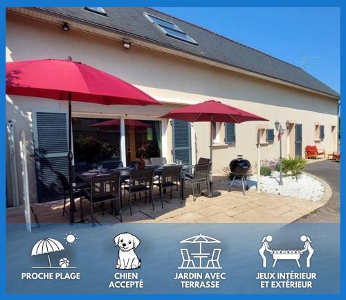 Commes House | Le So Art, grande maison 4 chambres, terrain de pétanque, grand jardin clos, flipper, babyfoot, jeux Arcade, ping pong,1 km mer, proche golf, Port en Bessin, Bayeux et plages du débarquement, adaptée enfants