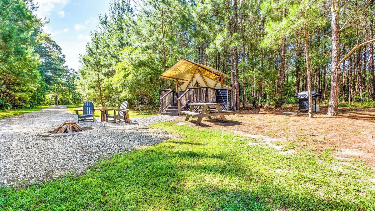 Conway RV Rental | 🌲 Little Bear Glamping 🐻 Cozy Tent Retreat Under the Stars
