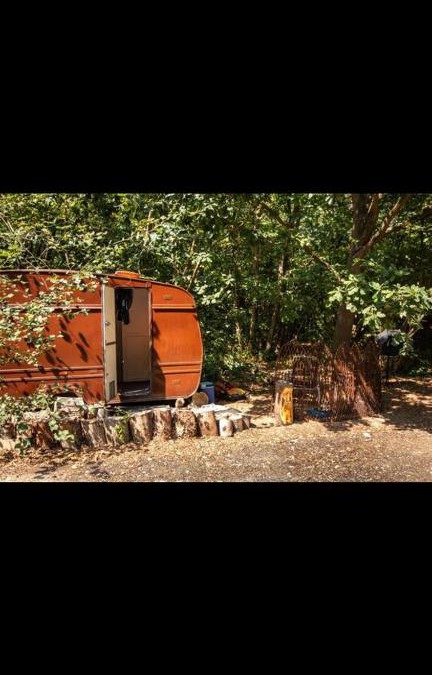 Broad Oak Other | little vintage caravan with cosy log burner