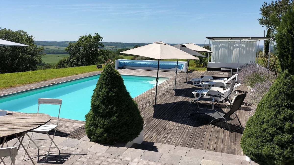Saint-Justin Other | Loft 4 p, Marciac exceptional view of the Pyrenees, swimming pool, no pets