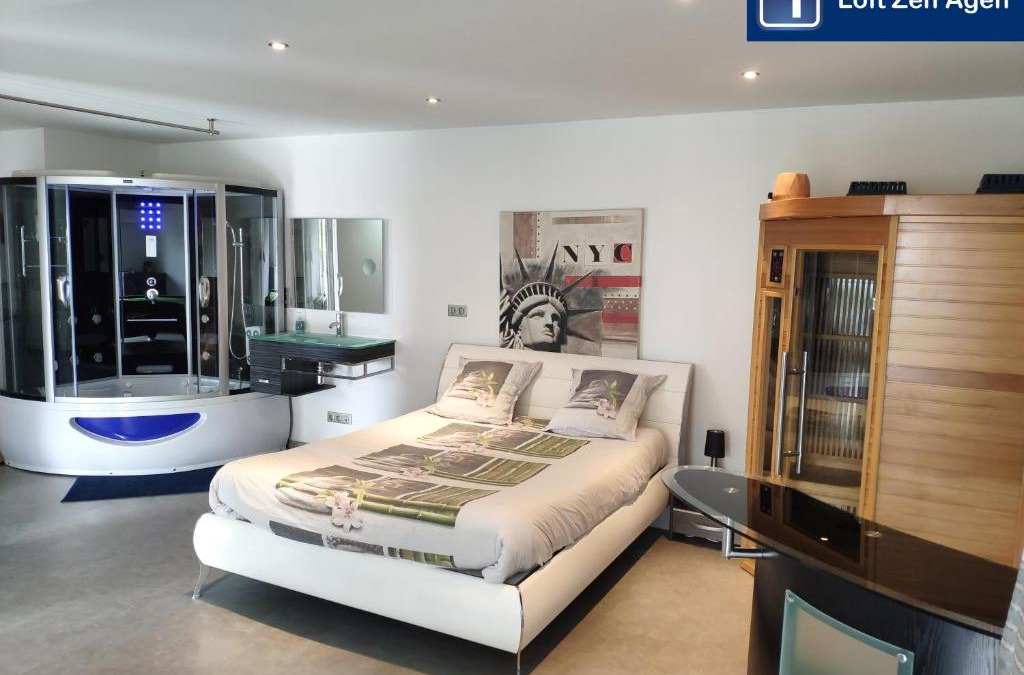 Agen Apartment | Loft Zen SPA Balneo Parking Gratuit Sauna Hammam Billard