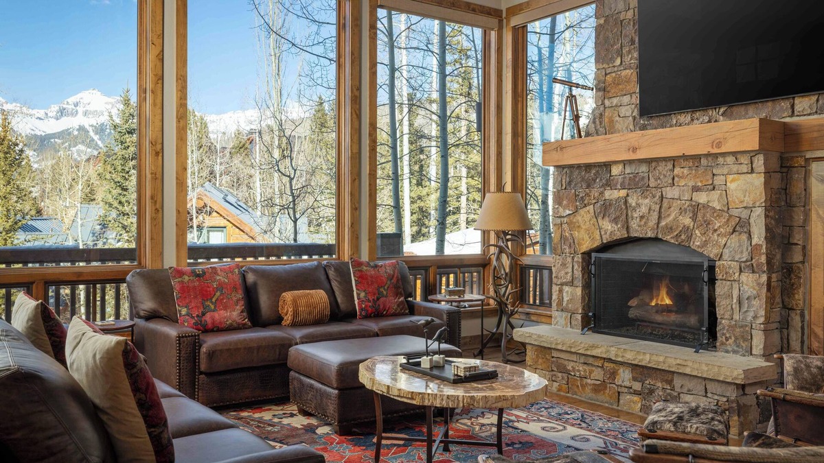 Mountain Village Cabin | Log Cabin Home by InvitedHome | Vast Patio, Skiing, Fireplace, Hot Tub