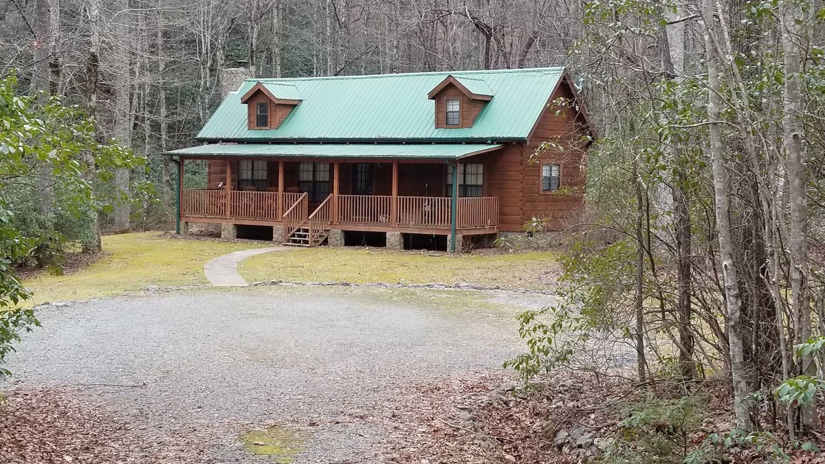 Cedar Mountain Cabin | Log Cabin, Trout Pond on 17 Acres, Near Dupont State Forest, very private