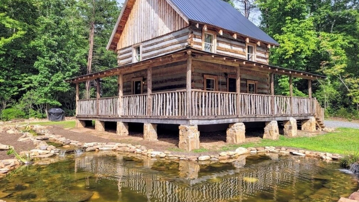 Mount Airy Cabin | Log Cabin with Koi Pond in Mayberry on the “Surry County Wine Trail”