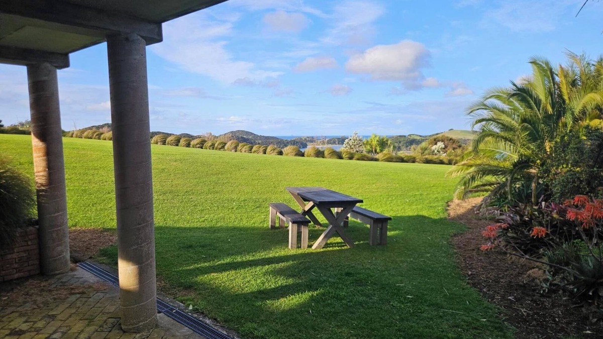 Pataua South Apartment | Lookout at Pataua South, 5 minutes from the beach. Space to play.