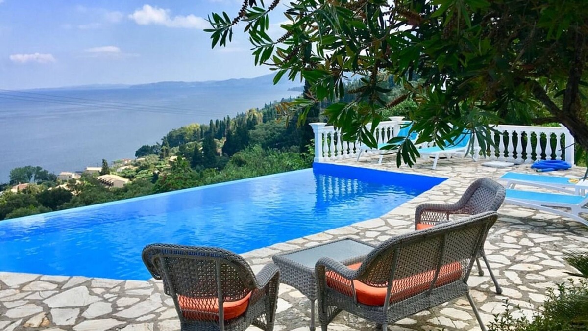 Perama Villa | Lovely Well Located Villa, Private Infinity Pool, Spectacular Sea Views close to Benitses Resort!