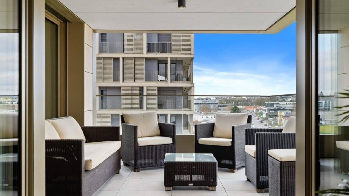 Gasperich Apartment | Lux City Escape: 2BR Apt with Balcony & Workspace