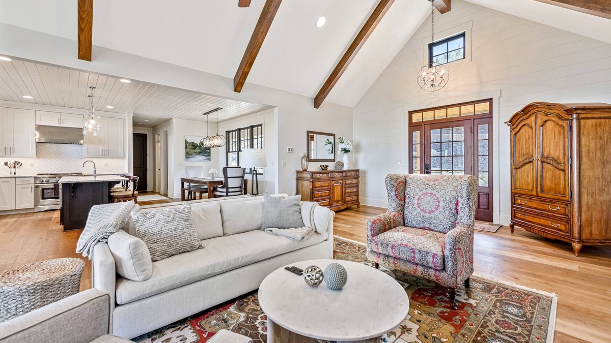 Laurel Park House | Luxe mountain-view retreat with private hot tub, covered deck, & chef's kitchen