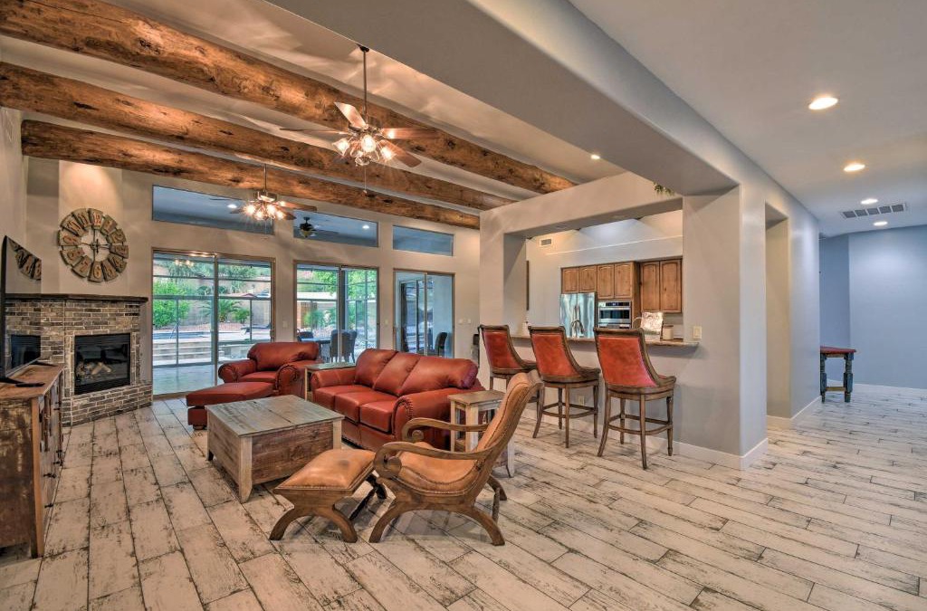 Phoenix House | Luxe Phoenix Home Desert Butte View and Heated Pool