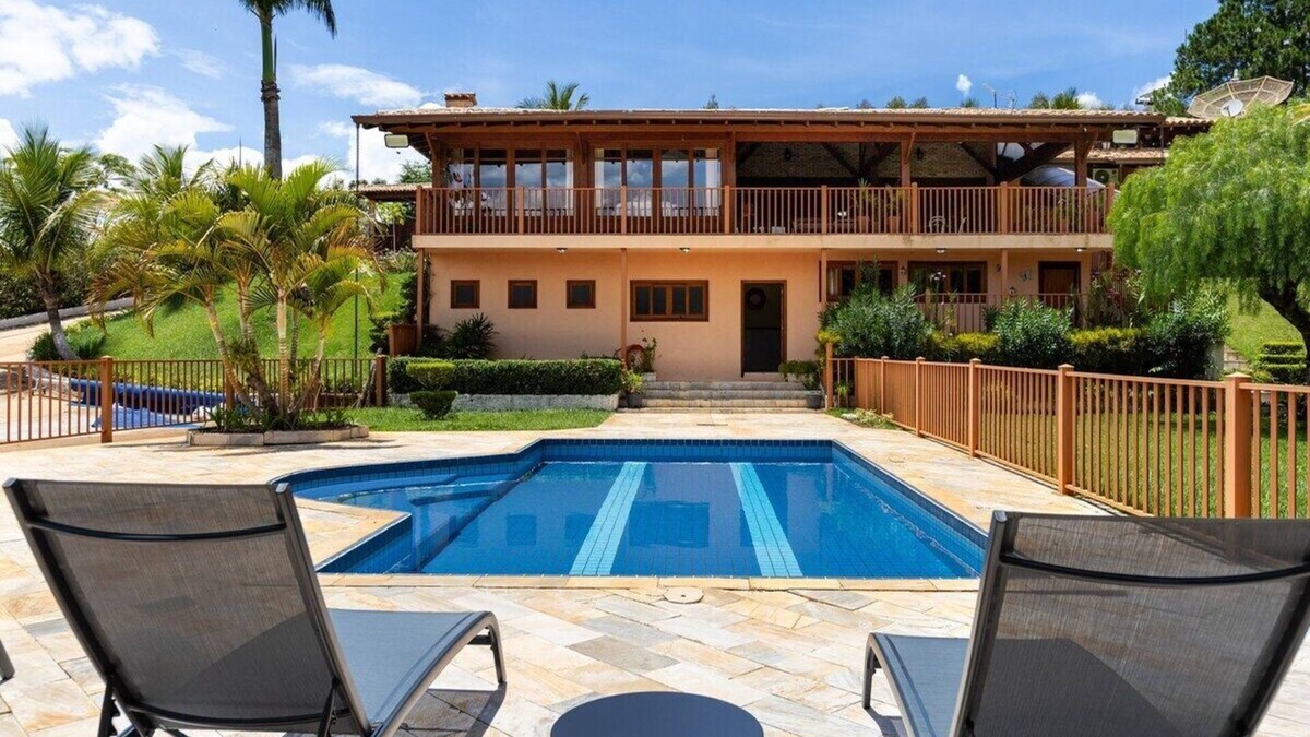 Sete Pontes House | Luxuosa casa Braganca Paulista represa 18Px