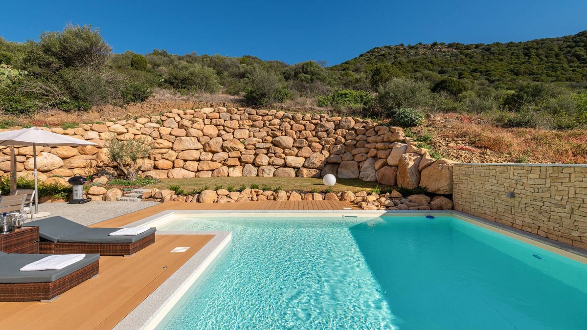 Chia Villa | Luxurious Holiday Home with Terrace, Wi-Fi, Air Conditioning & Pool; Parking Available, Smaller Pets Allowed