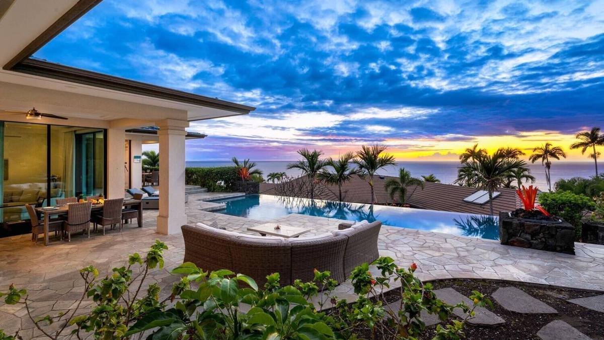 Kahaluu-Keauhou House | Luxurious Oceanview Home w/Pool, AC & BBQ Lanai: Blue Hawaii