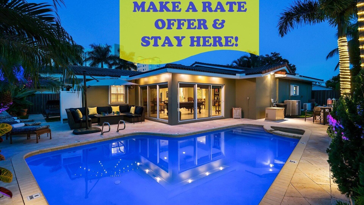 Pompano Isles House | Luxury 4 Bedroom Pool Home Just Steps Away from Private Beach! Billiards~Ping Pong~Near The Action!