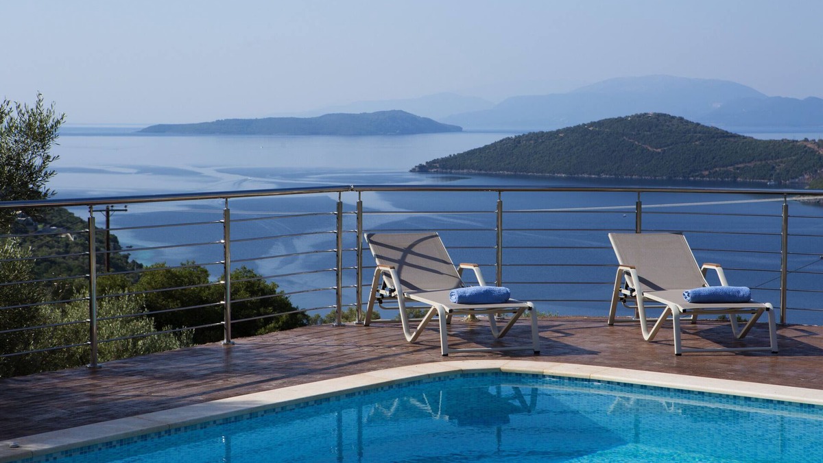 Mikros Gialos Villa | Luxury 6 bedroom villa with stunning view of Ionian sea in Mikros Gialos
