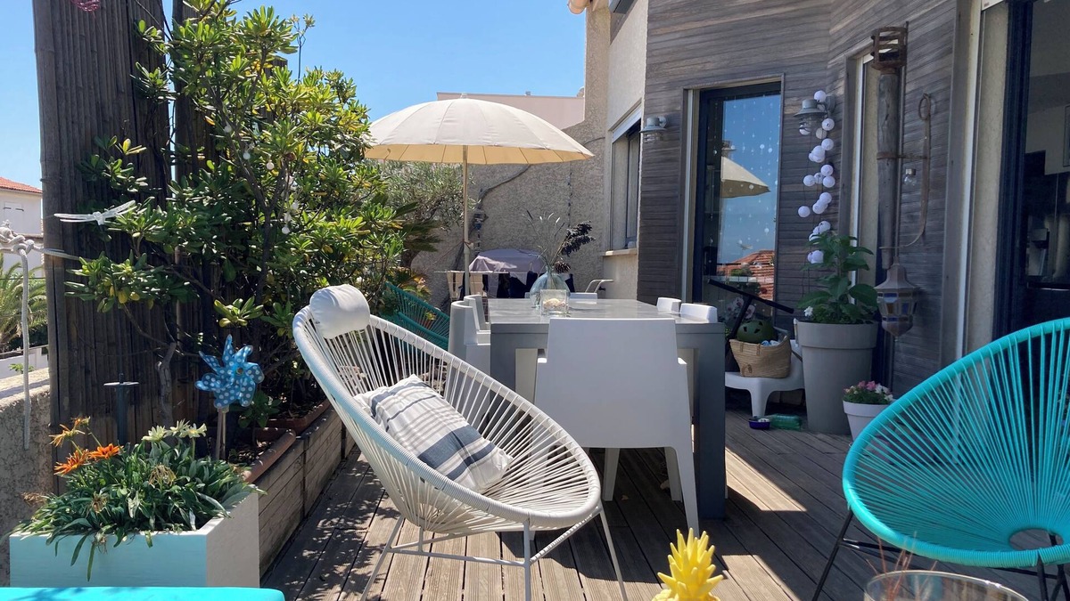 Carnon-Plage Apartment | Luxury apartment with large terrace and sea view