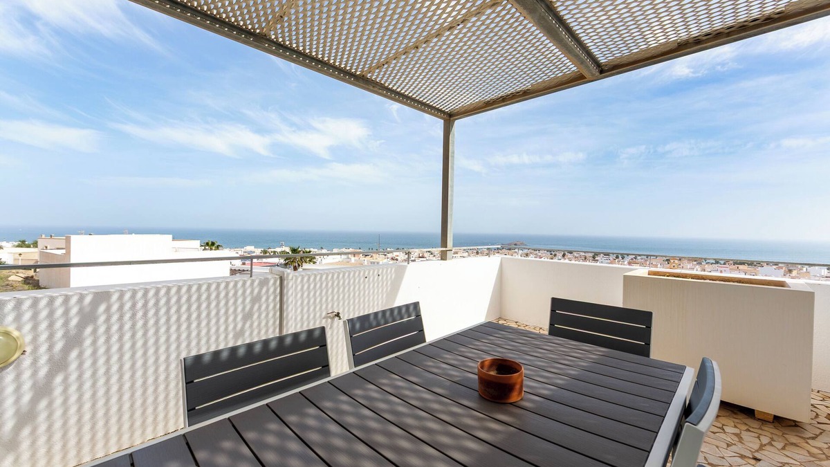 Carboneras Apartment | Luxury Duplex Apartment with Sea Views, Shared Pool and Air Conditioning