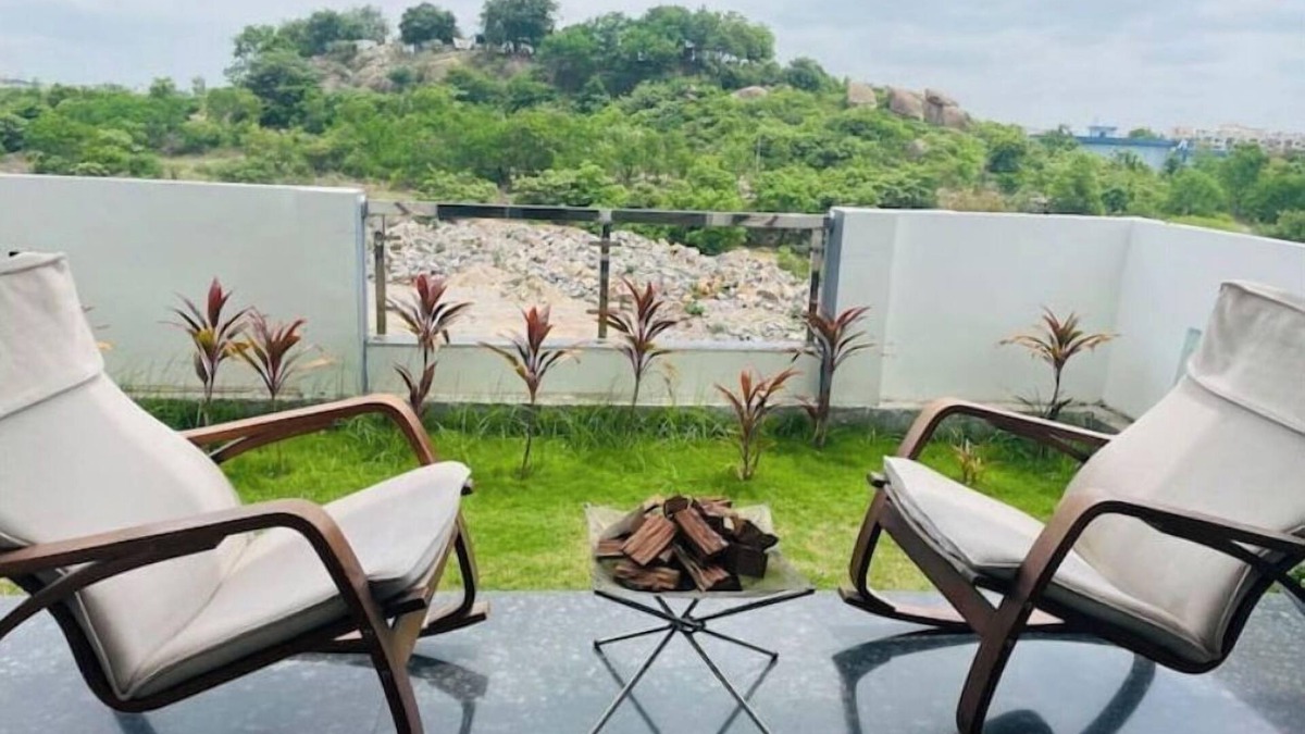 Kukatpalli House | Luxury Duplex - Rooftop Lawn, Hill View, Fire Camp