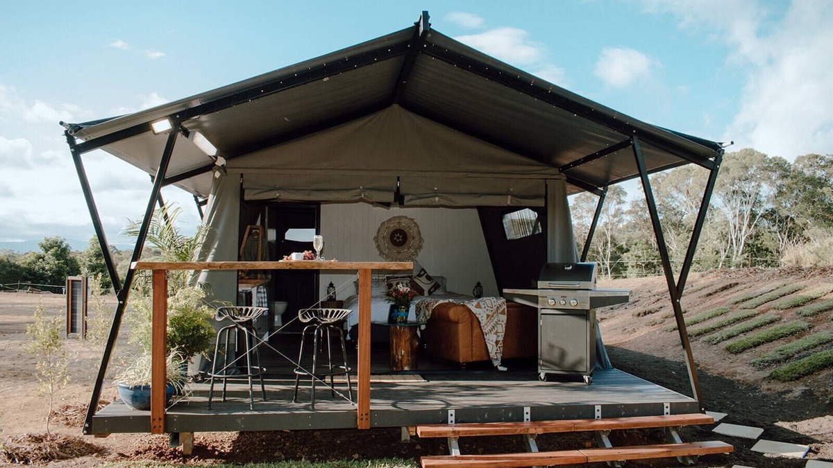 Barrine House | Luxury Glamping Tent, farm stay, near lake, amounst nature. Relax and unwind
