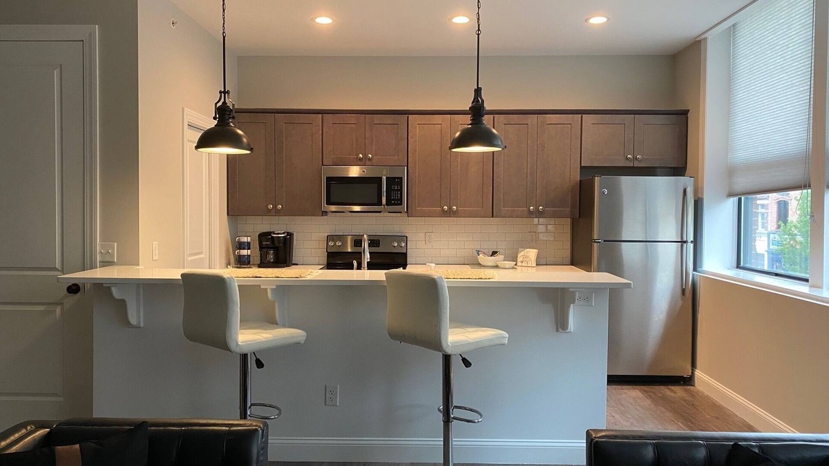 Glens Falls Apartment | Luxury Loft - King Bed - Arts & Entertain District-Visit Saratoga & Lake George