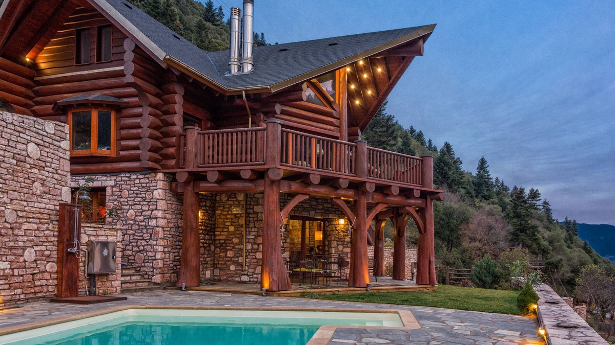 Karpenisi Ski Chalet | Luxury mountain Chalet, with private sauna and outdoor pool