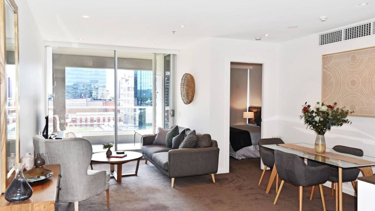 Adelaide Central Business District Apartment | Luxury Overlooking Hindmarsh Sq with Pool & Gym