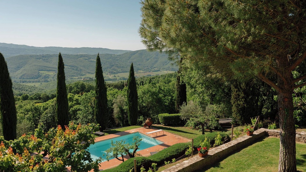 Bivio Lugnano Villa | Luxury Peaceful Villa With Vine Covered Pergola Enjoying Panoramic Views.