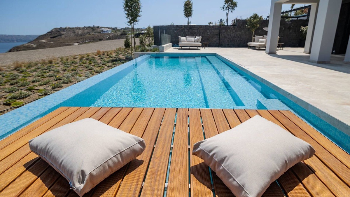 Akrotiri Villa | Luxury Santorini Villa | Villa Opal Heights | 2 Bedrooms | Private Heated Pool.