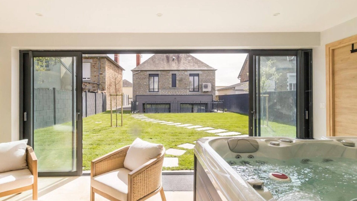 Pontorson Cottage | Luxury Stone House with Spa, Sauna & Garden near Mont St-Michel