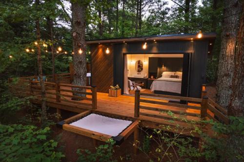 Guntersville House | Luxury tiny cottage with deck hammock and hot tub!