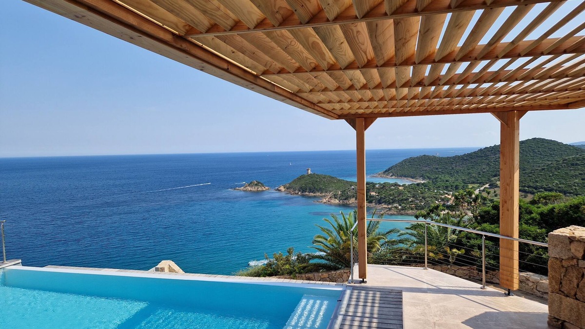 Pinarellu Villa | Luxury villa 5 * panoramic sea view private heated pool + SPA