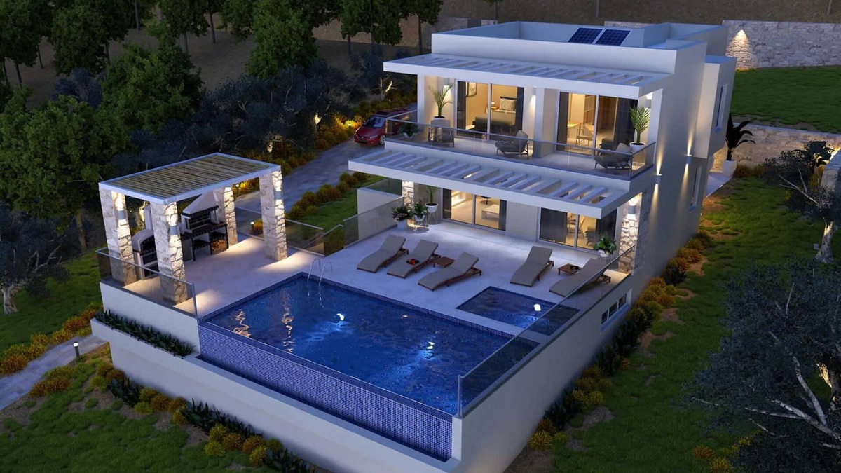 Agios Matthaios Villa | Luxury villa, coastal setting, sea views.